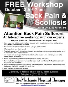 Back Pain and Scoliosis Flyer Page 1
