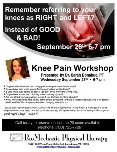 Knee Pain Workshop Flyer